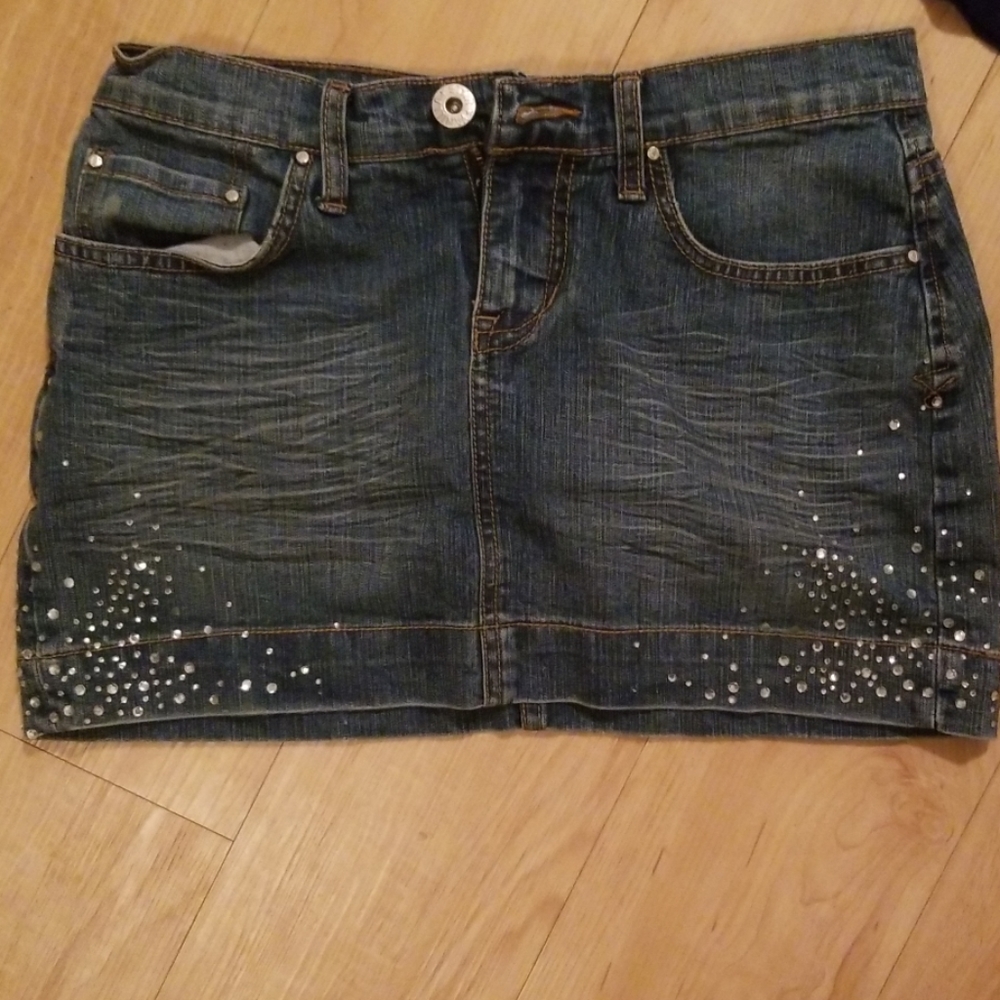 Rhinestone Jean skirt